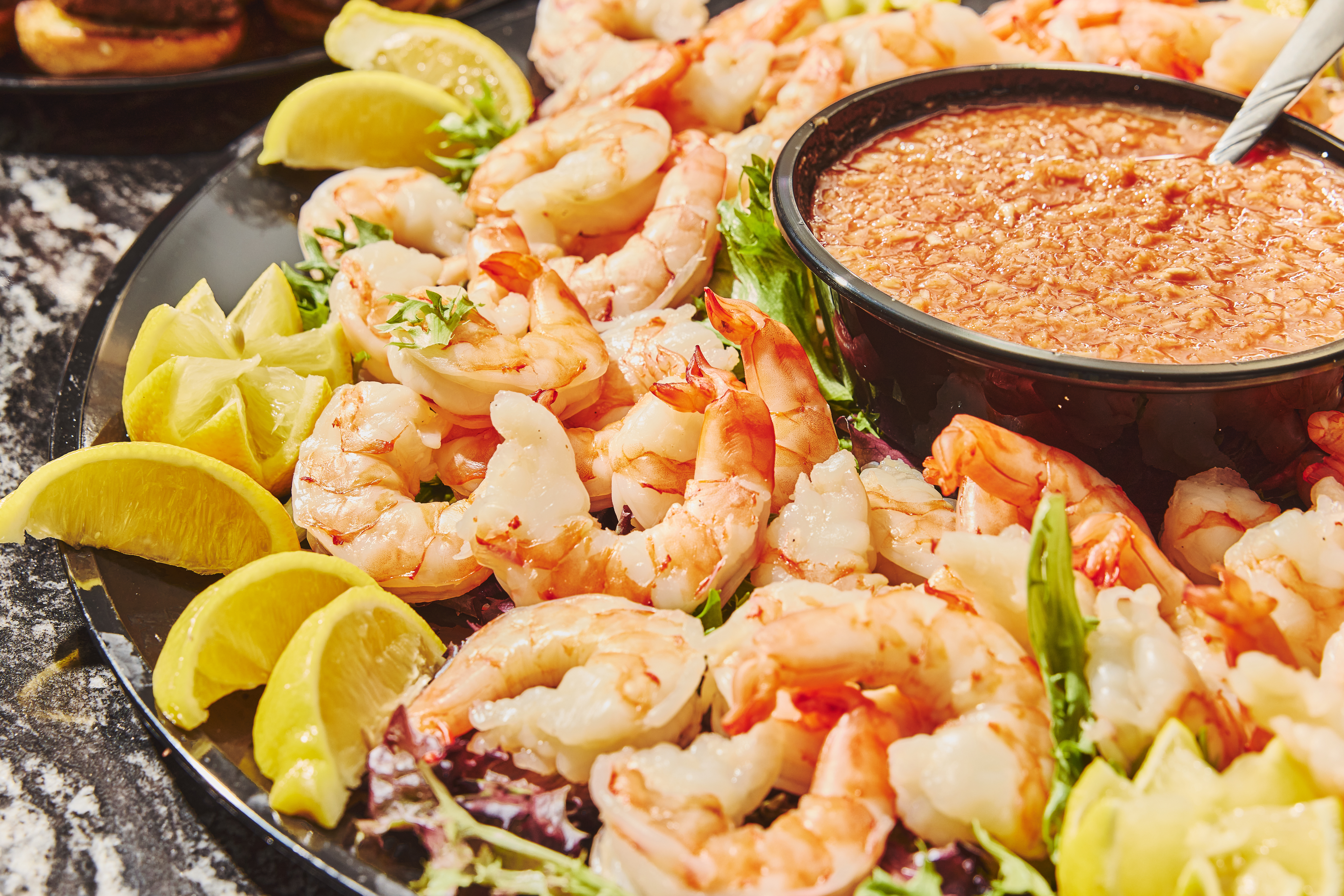 Shrimp cocktail platter.